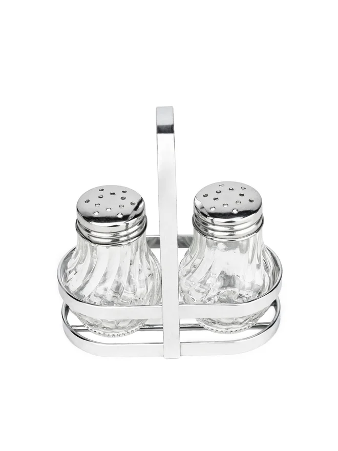 Cuisine Art Cuisine Art 2-Piece Soda Lime Glass Salt Set with Stand, 50ml